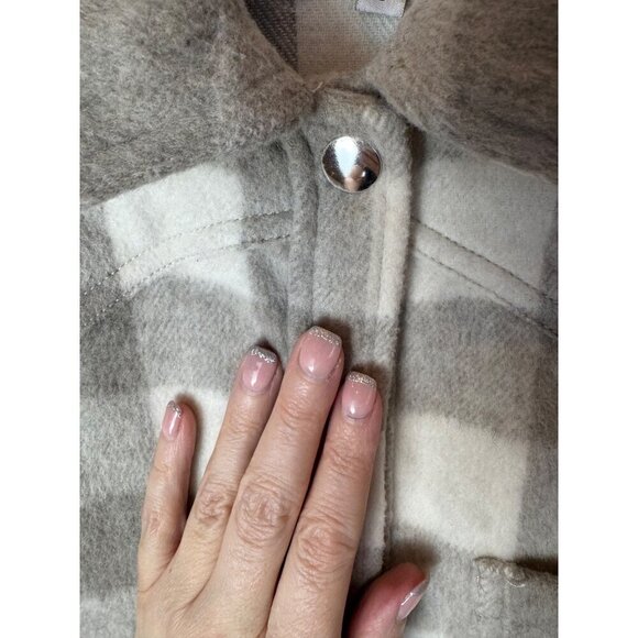 Rails Shirt Jacket Women Small Gray Ivory Tripp Shacket Plaid Flannel Cowgirl - Picture 9 of 15